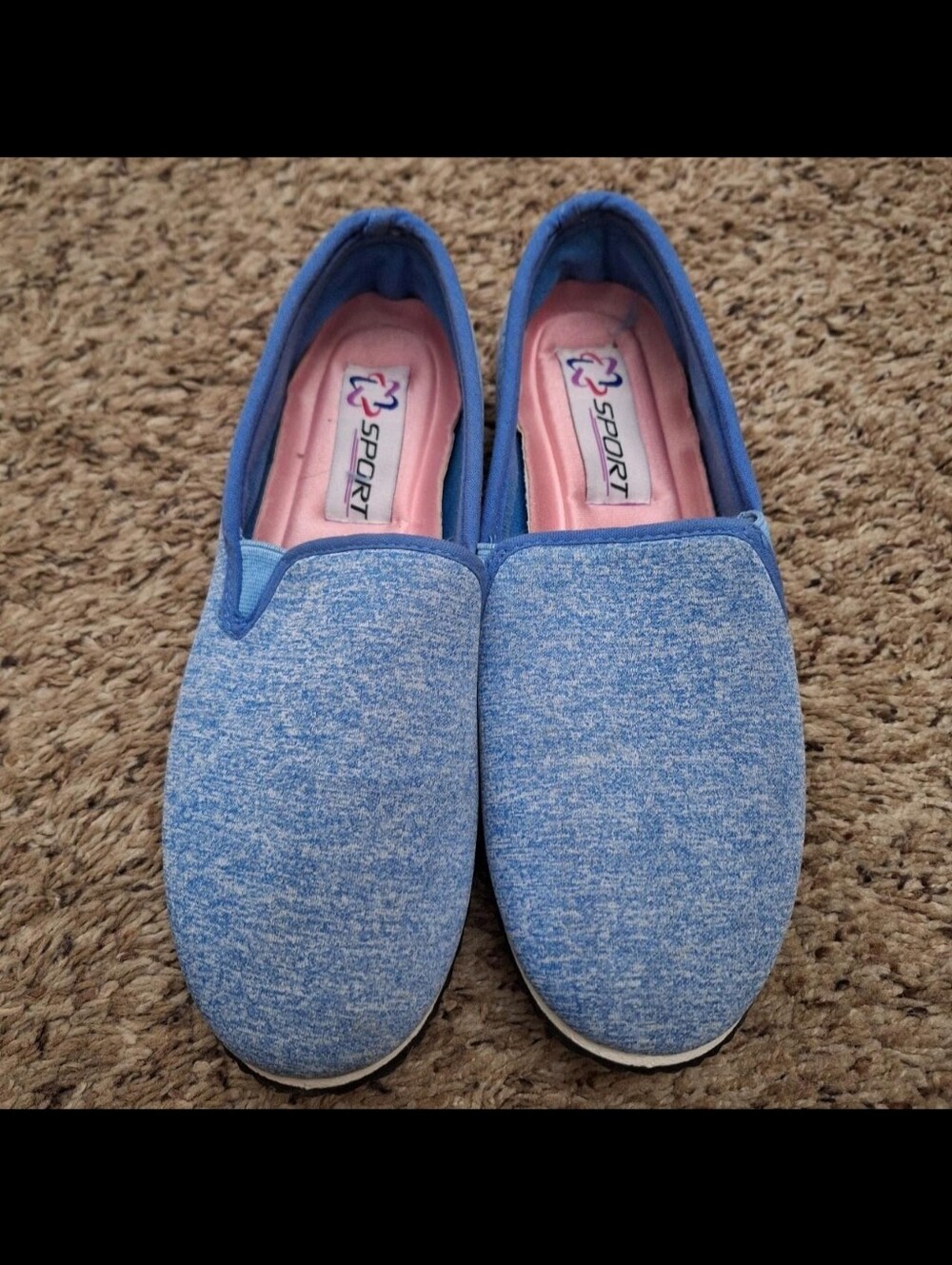 Haband Sport Heathered Blue Slip On Memory Foam Shoes Size 6.5W